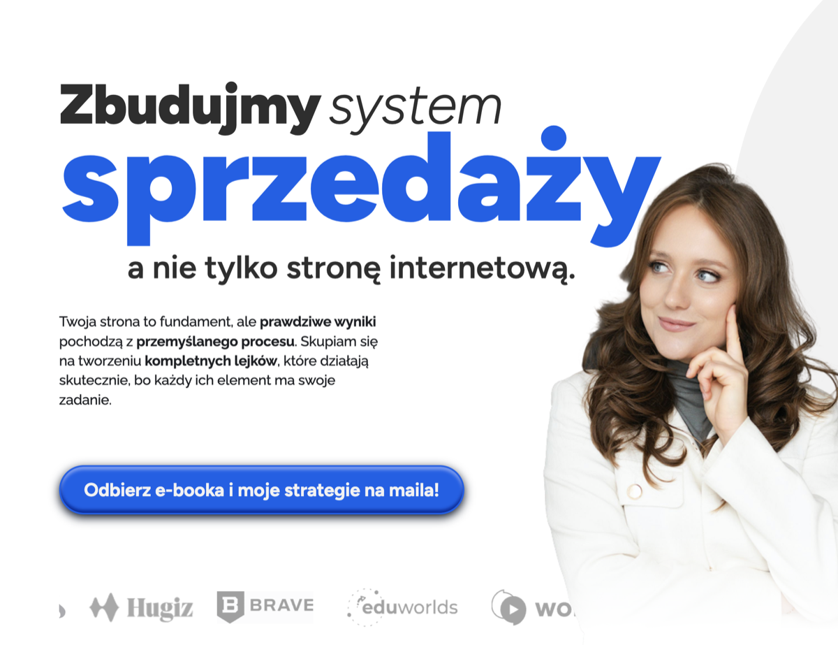 Realny przykład - wzrok kieruje na nagłówek i CTA